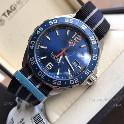 Copy TAG Heuer Formula 1 Swiss Quartz Watch Blue Dial Multicolored Nylon Strap